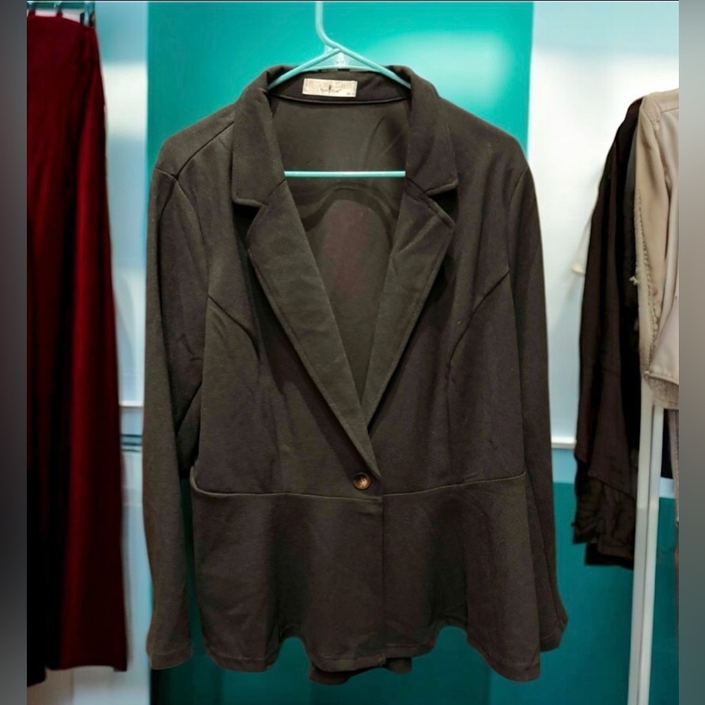 Agnes ordina Chic Black Blazer for Women 2X